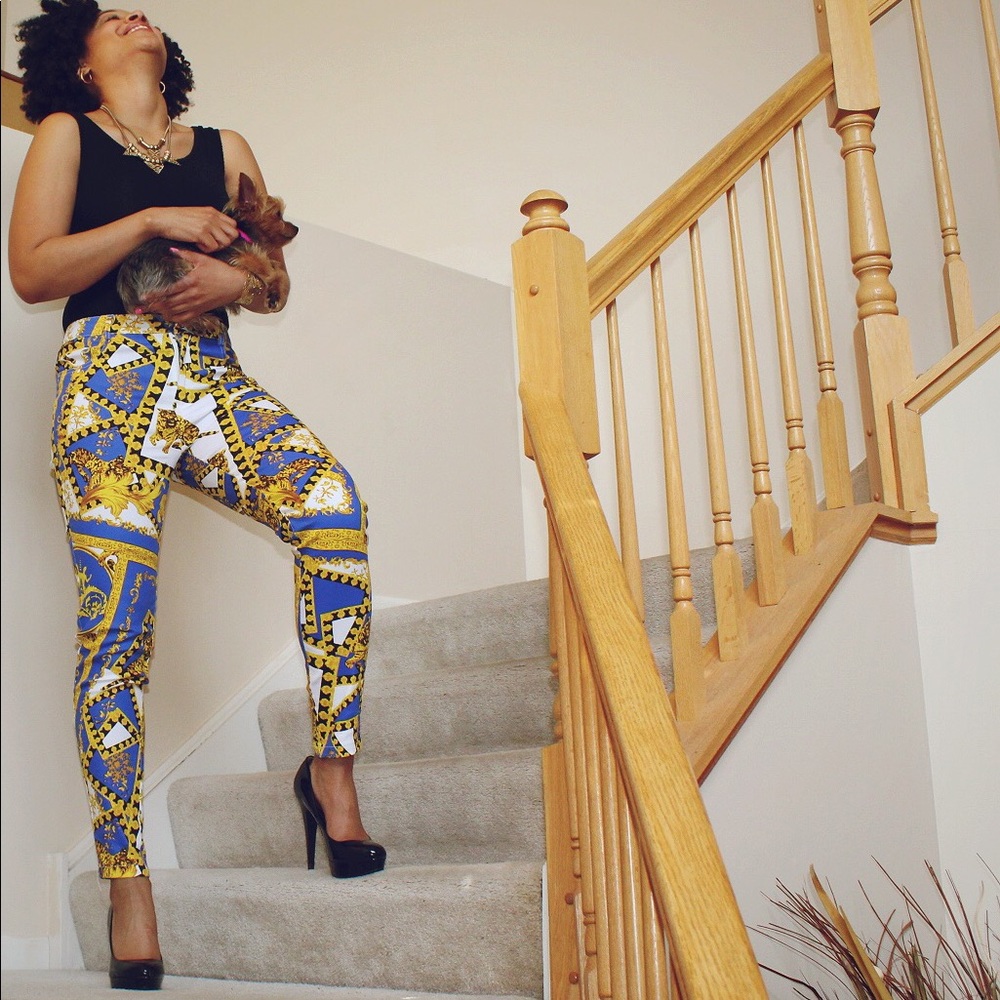 *BRAND NEW* Akira Versace inspired gold link jeans